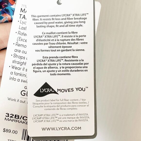 Athleta Women’s Wild Bloom Marrakesh Tankini Top Or Swim Dress NWT $89 32 B/C - Picture 9 of 12